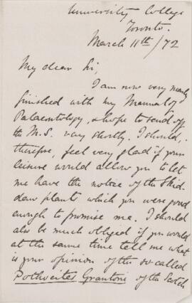 Letter, 11 March 1872