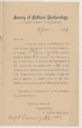 Letter, 9 January 1889
