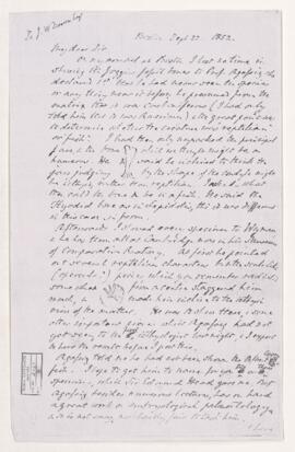 Letter, 22 September 1852