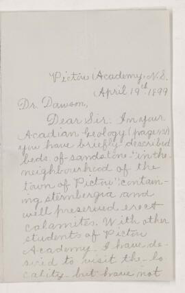 Letter, 19 April 1899