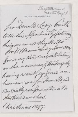 Letter, 25 December 1897