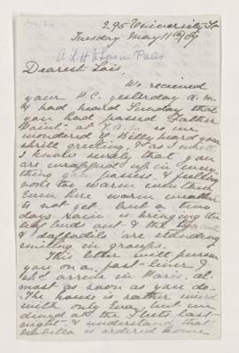 Letter, 11 May 1909
