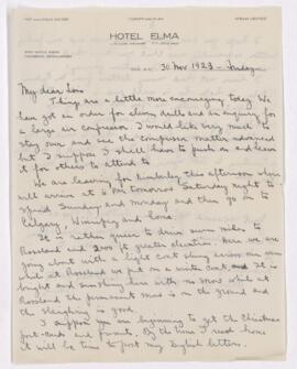 Letter, 30 November 1923