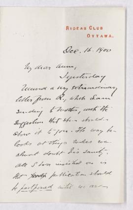 Letter, 16 December 1900