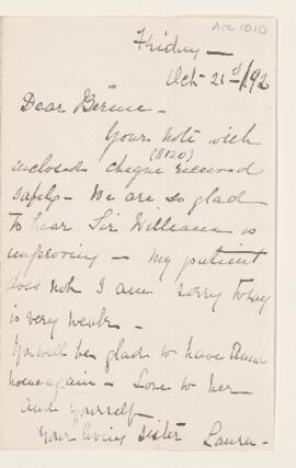Letter, 21 October 1892