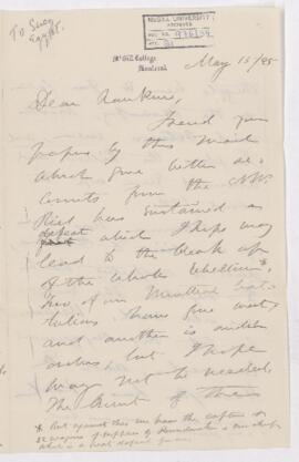 Letter, 15 May 1885