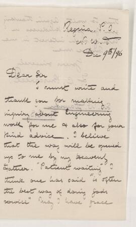 Letter, 9 December 1896