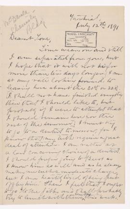 Letter, 12 July 1891