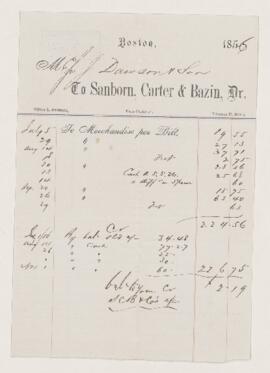 Account, 1 November 1856