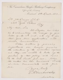 Letter, 6 December 1882