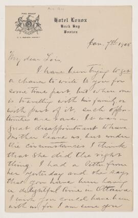 Letter, 7 January 1905