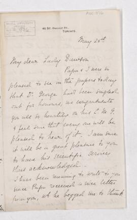 Letter, 25 May