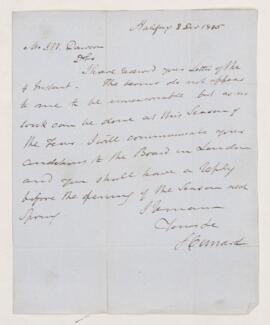 Letter, 8 December 1845