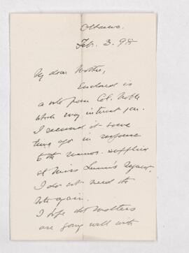 Letter, 3 February 1898