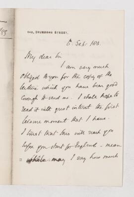Letter, 6 September 1883