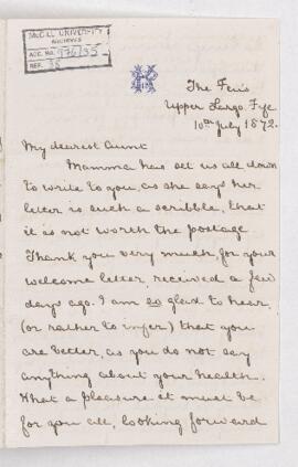 Letter, 10 July 1872