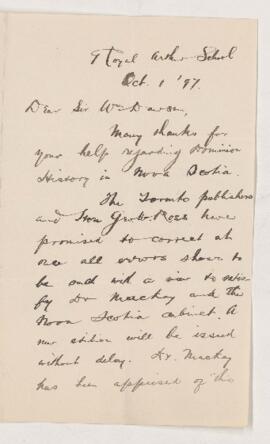 Letter, 1 October 1897