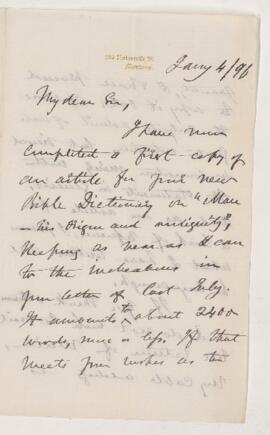 Letter, 4 January 1896