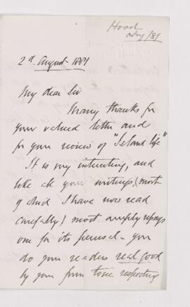 Letter, 2 August 1881