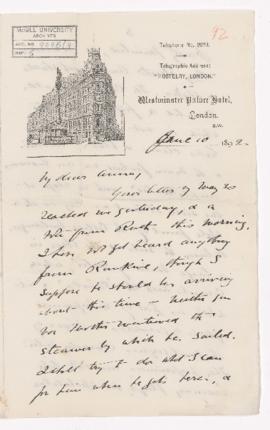Letter, 10 June 1892