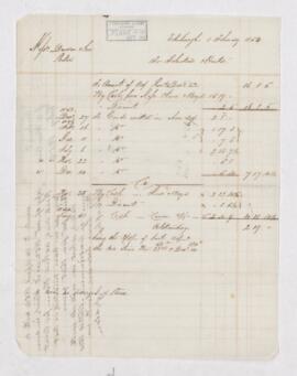Account, 1 February 1854