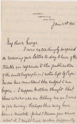 Letter, 31 January 1901