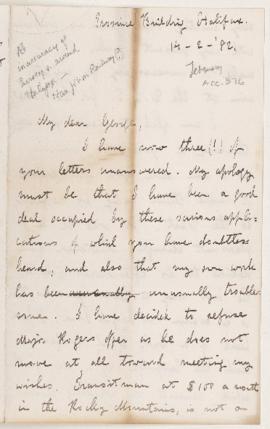 Letter, 14 February 1882