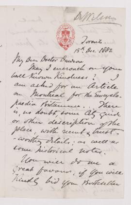 Letter, 15 December 1882