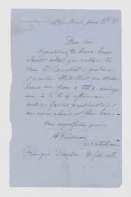 Letter, 6 June 1881