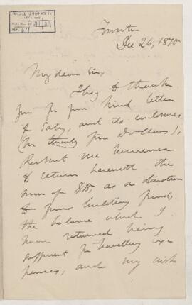 Letter, 26 December 1870