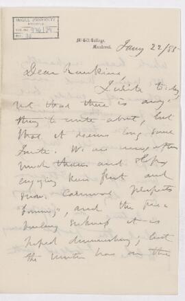 Letter, 22 January 1885