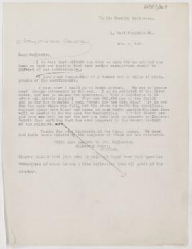 Letter to Humphry Davy Rolleston, February 5, 1900
