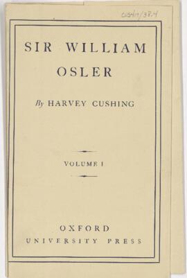 Bookjacket of "The Life of Sir William Osler"