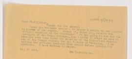 Letter to Sir John MacAlister