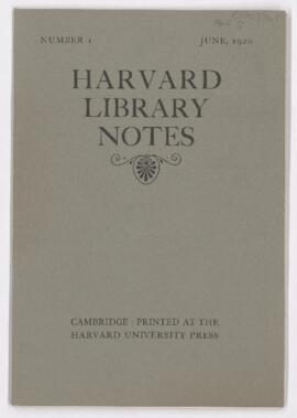 Harvard Library Notes