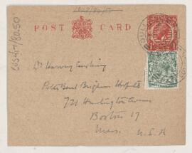 Letter to Harvey Cushing, August 10, 1921