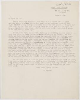 Letter to William Osler, December 8, 1899