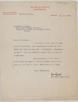 Letter to Harvey Cushing, May 12, 1920