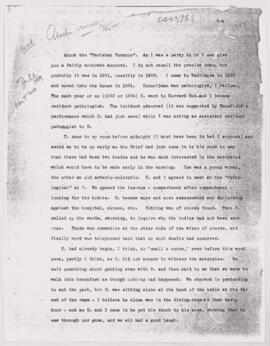 Unidentified notes on an Osler practical joke, 1889