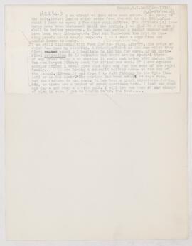 Letter to Arnold Carl Klebs, August 24, 1912