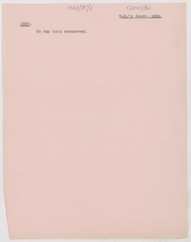 Notes taken from Osler's diary, 1889