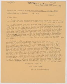 Letter to William Osler, January 21, 1889
