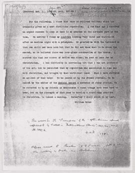 Osler's "Notes and Comments" from the Canada Medical & Surgical Journal, 1889(?)