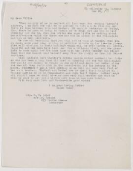 Letter to William Osler, March 26, 1888