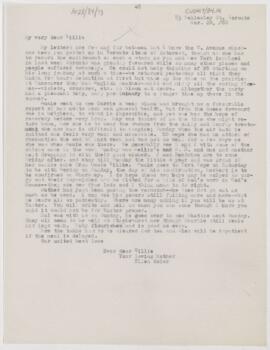 Letter to William Osler, March 20, 1888