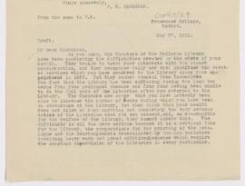 Letter, May 27, 1911