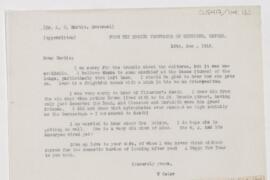 Letter to Charles Ferdinand Martin, December 18, 1912