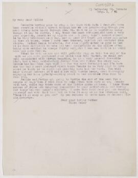 Letter to William Osler, February 2, 1891