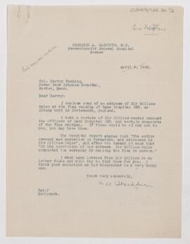 Letter from Frederic A. Washburn, (ca July 20, 1918)