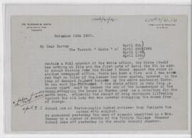 Letter to Harvey Cushing, November 12, 1920